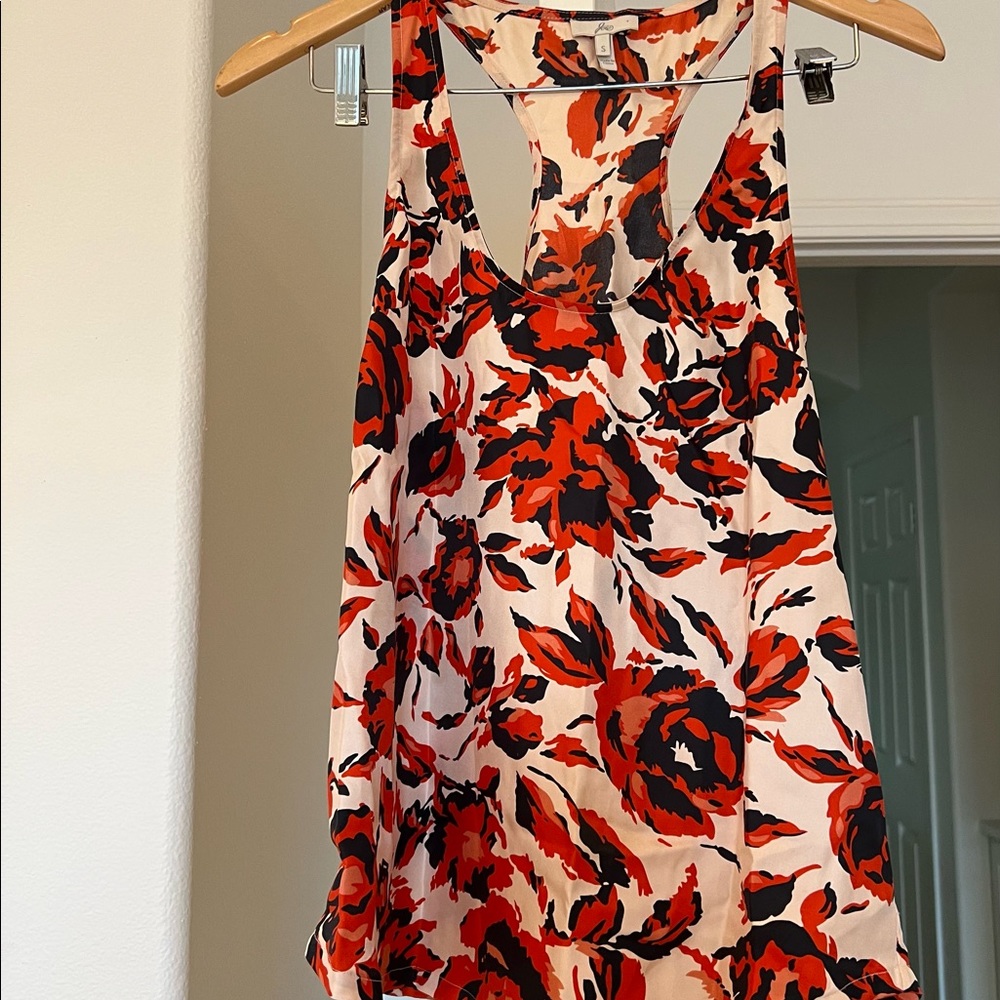 Beautiful Joie racer back silk floral tank- Size Small